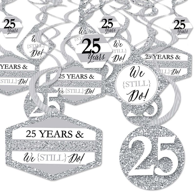 Big Dot of Happiness We Still Do - 25th Wedding Anniversary - Anniversary Party Hanging Decor - Party Decoration Swirls - Set of 40, 1 of 9