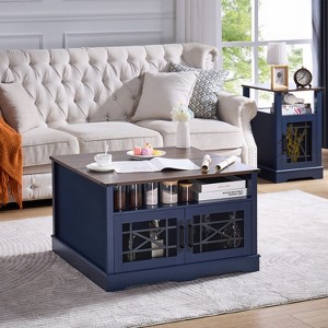 Farmhouse Square Coffee Table with Lift-up Top, Coffee Table with Storage - 1 of 4