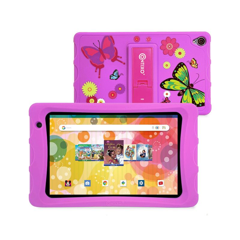Contixo 8" Android Kids Tablet 64GB  (2023 Model), Includes 80+ Disney Storybooks & Stickers, Kid-Proof Case with Kickstand (K80), 1 of 9