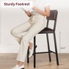 Set of 4 Bar Chair  with Thick Cushion, Backrest and Footrest for Dining Room, Kitchen Island Counter Chair - 4 of 4