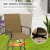 Outdoor Swivel Bar Set - High Top Glass Table & 2 Swivel Chairs, All-Weather Textile Fabric, Patio Bistro Set for Garden/Porch - 3 of 4