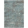 Taupe And Teal Blue Geometric Washable Indoor Outdoor Area Rug - 4 of 4