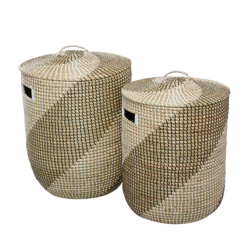 Set of 2 Contemporary Sea Grass Storage Baskets Brown - Olivia &#38; May, 2 of 7