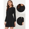 Allegra K Women's Vintage Plaid Houndstooth Long Sleeve Office Zip Front Flare Mini Dress - 2 of 4