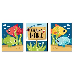 Big Dot of Happiness Let's Go Fishing - Fish Themed Nursery Wall Art and Kids Room Decor - 7.5 x 10 inches - Set of 3 Prints - 1 of 4