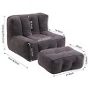 Velvet Bean Bag Chair with Ottoman and Foam Padding, Soft Lazy Sofa for Adults and Kids, Lightweight and Compressed-Baofuwish - 4 of 4
