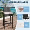 Patio Wicker Barstools with Cushions, Outdoor Rattan Bar Height Stools, Armless, 28" Seat, for Backyard, Poolside, Weather Resistant - 4 of 4