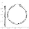 Black Bow Jewelry 3mm, Sterling Silver, Twisted Round Hoop Earrings, 40mm Dia.(1 1/2 In) - 4 of 4