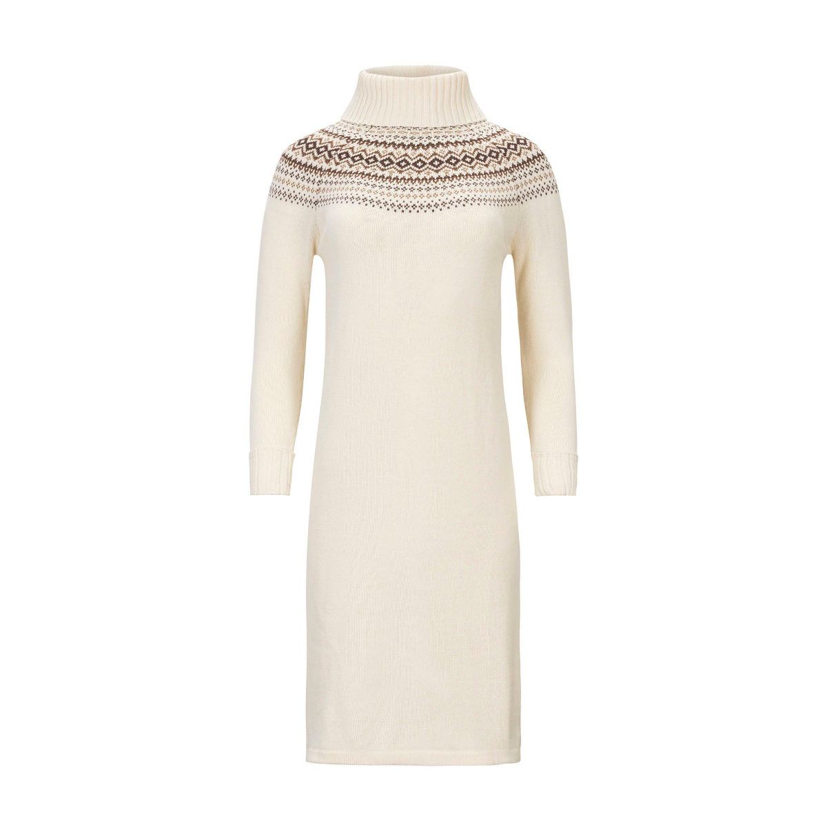 Hope & Henry Women's Organic Long Sleeve Turtleneck Intarsia Sweater Dress, Adult - thumbnail 5