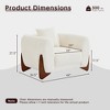 Boucle Chair, Upholstered Accent Chair Tilted Wooden Leg with Durable Comfy Boucle Thick Cushion & Pillow for Living Room - 2 of 4