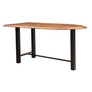 Hill Crest Counter Height Dining Table Brown - Treasure Trove Accents: 36" High, Iron Base, Seats 6 - 1 of 4
