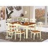 HomeStock 7-Piece Buttermilk and Cherry Finish Solid Wood Top Dining Table with 6 Chairs - 2 of 4