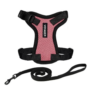 Step-in Lock Adjustable Cat Harness w. Cat Leash Combo Set with Neoprene Handle 5ft - Small, Medium and Large Breed Cats - 1 of 4