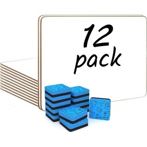 SCRIBBLEDO Small White Board Dry Erase 9"x12" Boards 12-Pack, Erasers Included - 1 of 4