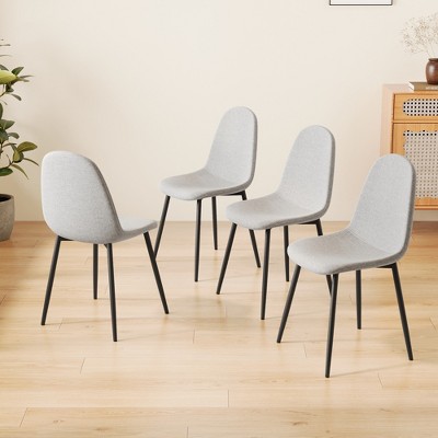 GDFStudio Selia Modern Linen Upholstered Dining Chairs (Set of 4)