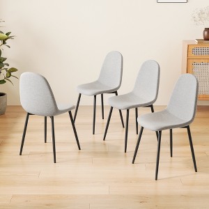 GDFStudio Selia Modern Linen Upholstered Dining Chairs (Set of 4) - 1 of 4