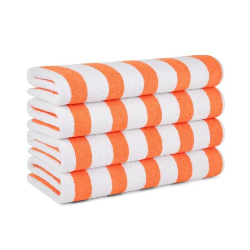 Arkwright Cali cabana Striped 100 Cotton Beach Towels 4 pack 30x60 In. Orange Target