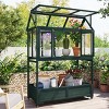 Outdoor Garden Cold Frame, Mini Greenhouse with Movable Wheels, Cold Frame with Openable Roof and Storage Box, Wood Cold Frame-Coolbibila - 2 of 4