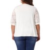 Agnes Orinda Women's Plus Size Lightweight Sheer Lace Half Sleeve Open Front Cardigan - 4 of 4