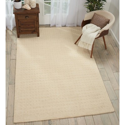 Ivory 5' x 7' Wool Handmade Rectangular Area Rug