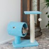 Armarkat Sky Blue 25" Real Wood Cat Tree With Scratcher And Tunnel for Privacy And Hiding, B2501 - 3 of 4