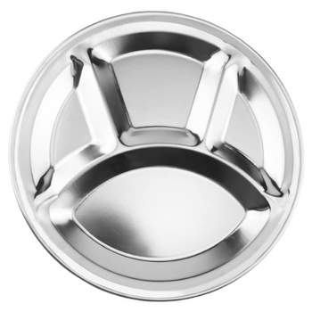 The Lakeside Collection 11" Round Stainless Steel Sectioned Dinner Plate