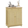 SKRAN Sideboard with Solid Wood Countertop,Modern Kitchen Storage Cabinet,Coffee Bar Cabinet with 2 Drawers,Doors and Adjustable Shelf,Natural Rattan - 4 of 4