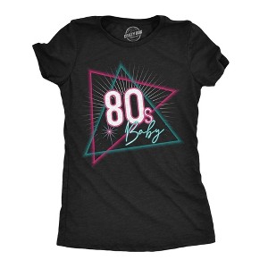 Womens Funny T Shirts 80s Baby Retro Graphic Tee For Ladies - Crazy Dog Women's T Shirt - 1 of 4