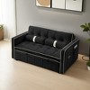 Leovsnove 55.5" Convertible Sofa Bed, 3 in 1 Velvet Pull Out Couch with Side Pockets and Adjsutable Backrest, Lumbar Pillows - 4 of 4