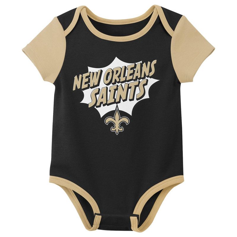 NFL New Orleans Saints Infant Boys&#39; 3pk Bodysuit, 4 of 5