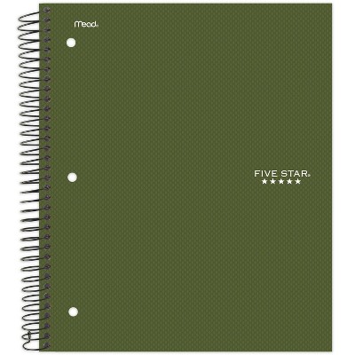 Photo 1 of (6 PACK) Five Star 220 sheet College Ruled 1 Subject Spiral Notebook GREEN/PINK/BLUE/BLACK/WHITE/GREY