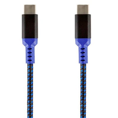 Monoprice Stealth Charge and Sync USB 2.0 Type-C to Type-C Cable - 10 Feet - Blue, Up to 5A/100W, For USB-C Enabled Devices Laptops MacBook Pro