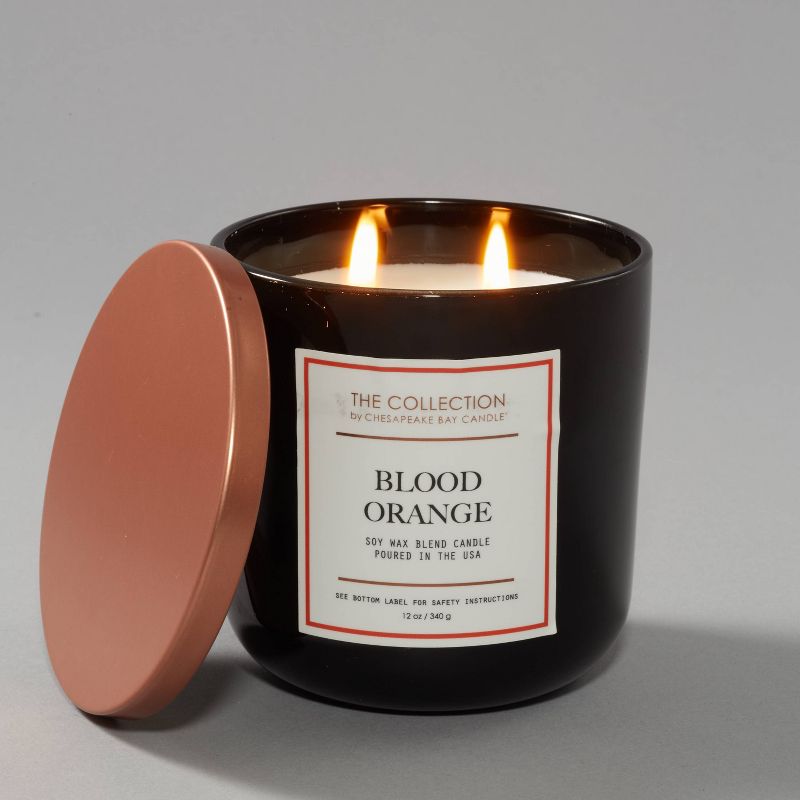 2-Wick Black Glass Blood Orange Lidded Jar Candle 12oz - The Collection by Chesapeake Bay Candle, 5 of 13