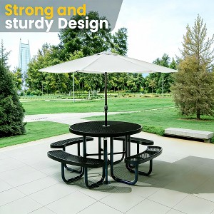 commercial patio table with umbrella 46