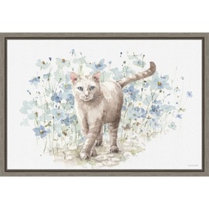 Amanti Art Bohemian Blue Cat II by Lisa Audit Canvas Wall Art Print Framed 23 x 16-in. - 1 of 4