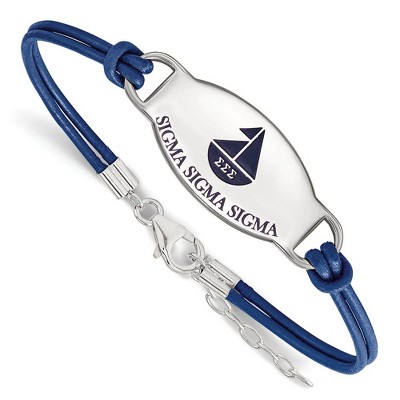 Black Bow Jewelry Sterling Silver Sigma Sigma Sigma Greek Life Strand Bracelet 7 Inch