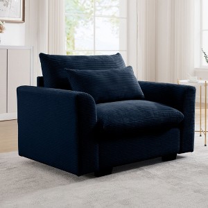 CAVINAS Couches for Living Room 51" Single Sofa Corduroy Upholstered 1 Seater Sofa Couch Lounge Chair with Pillows - 1 of 4