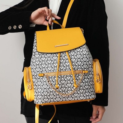 MKF Collection Issah Functional and Stylish Circular Pattern Vegan Leather Backpack by Mia K- Black — фото 3