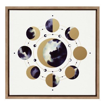 22" Gold Framed Abstract Lunar Canvas Print