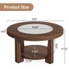 Resenkos Center Coffee Table, Living Room Table,Wood Coffee Table, Round 2-Tier Accent Center Table Brown - 3 of 4