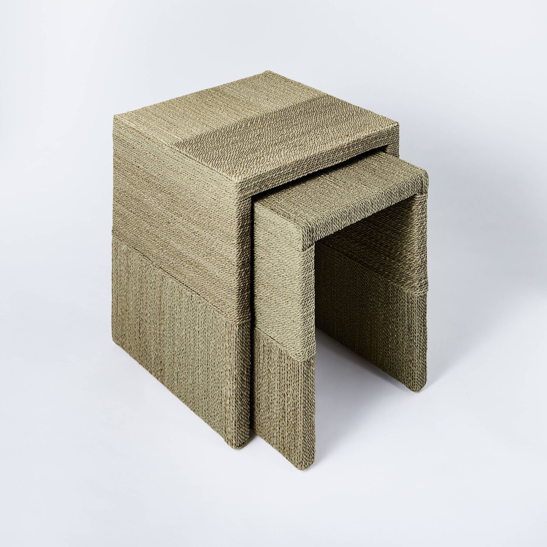 Set of 2 Woven Nesting Tables - Threshold™ designed with Studio McGee: Rattan Design, No Assembly Required