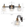 LNC Charm Black and Antique Gold with Clear Glass Globe Modern  Farmhouse Vanity Lights, 3 Light/ 4 Light/5 Light - 3 of 4