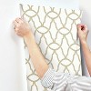 RoomMates Trellis Peel & Stick Wallpaper Gold: Removable Vinyl, Self-Adhesive, Geometric Modern Design, 28.2 Sq Ft Coverage - image 2 of 4