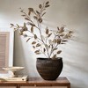 LuxenHome Brown with Black V-Pattern Polyresin 12-Inch Round Planter - 2 of 4