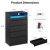 4 Drawer Dresser with Charging Station and LED Lights, Modern Chest of Drawers with Power Outlet - 2 of 4