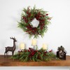 Northlight Apples and Berries Triple Pillar Christmas Candle Holder - 36" - Green and Red - image 2 of 4