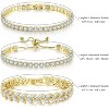 3 Pcs Tennis Bracelet Set 14K Gold Plated Marquise Cubic Zirconia CZ Diamond Dainty Adjustable Silver Bracelets for - 2 of 4