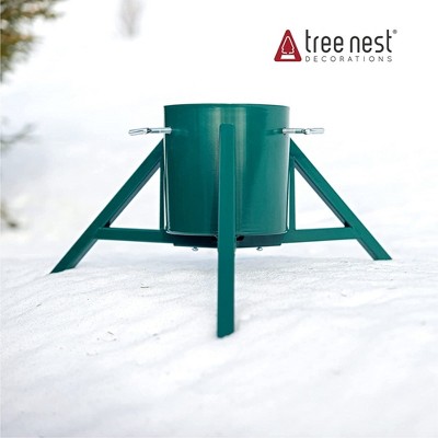 Large Black Steel Geometric Christmas Tree Stand