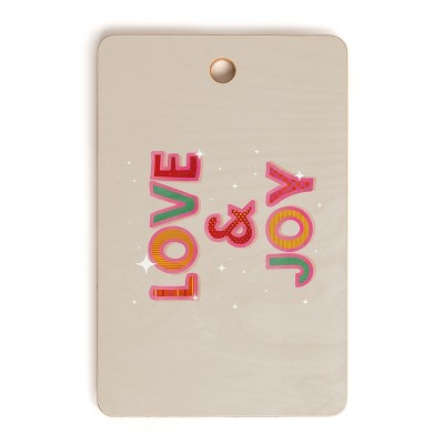 Showmemars LOVE JOY Festive Letters Cutting Board Rectangle -Deny Designs
