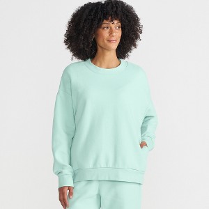 Lands' End Women's Serious Sweats Relaxed Long Sleeve Crew Neck Sweatshirt - 1 of 4